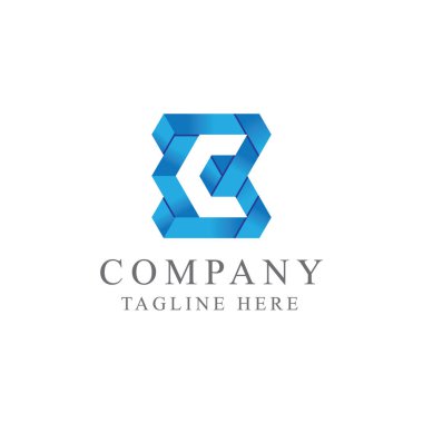 B Harfi Logo Simgesi Tasarım Şablonu Elemanları