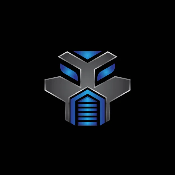 Robot logo ontwerp vectorillustratie — Stockvector
