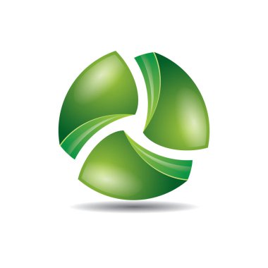 3d geri dönüşüm soyut nesneler izole