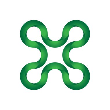 Mektup soyut 3d X Logo Tasarım