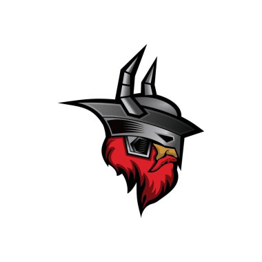 Maskot viking illüstrasyon simge logosu 