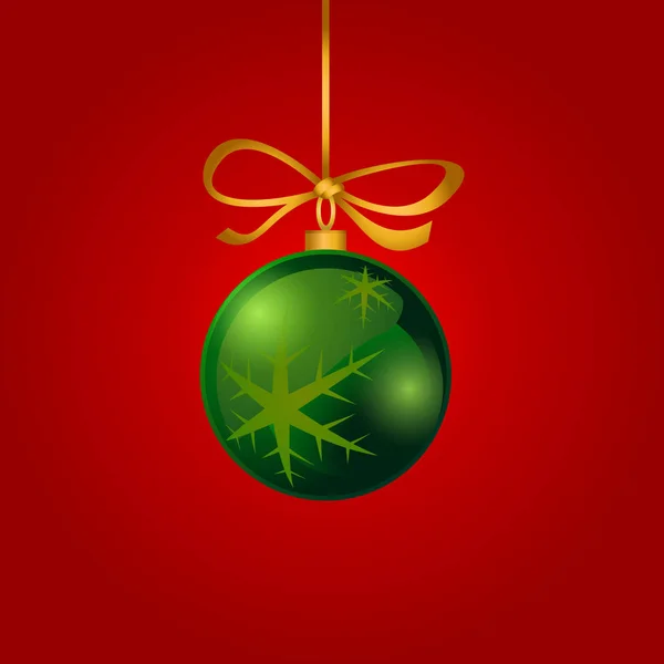 Illustration Vectorielle Boule Verte Noël — Image vectorielle