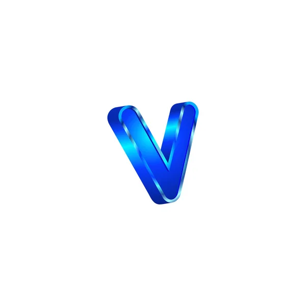 Alfabeto Letra Vetor Cor Azul Metálico —  Vetores de Stock