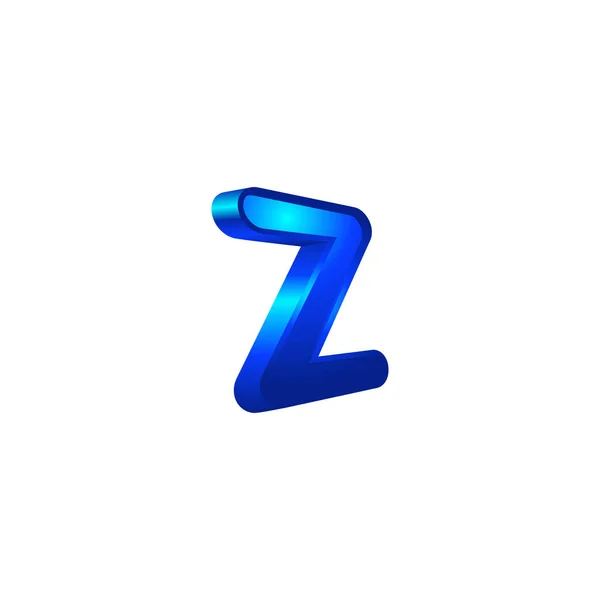 Alphabet Lettre Vector Metallic Blue Color — Image vectorielle