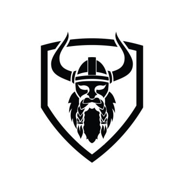 Viking baş kalkan vektör çizim.
