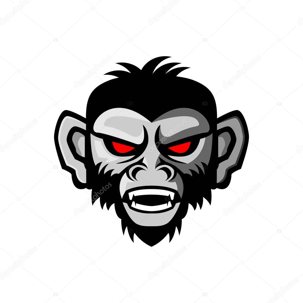 Angry monkey vector illustration
