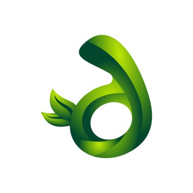 D harfi doğal simgesi logo vektör