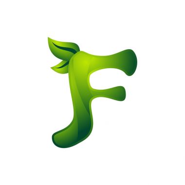 F harfi doğal simgesi logo vektör