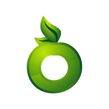 O mektup doğal simgesi logo vektör