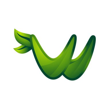 W harfi doğal simgesi logo vektör