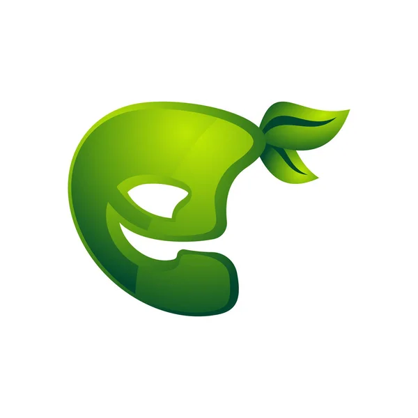 Buchstabe Natürliches Symbol Logo Vektor — Stockvektor