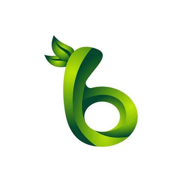 Buchstabe Natürliches Symbol Logo Vektor — Stockvektor