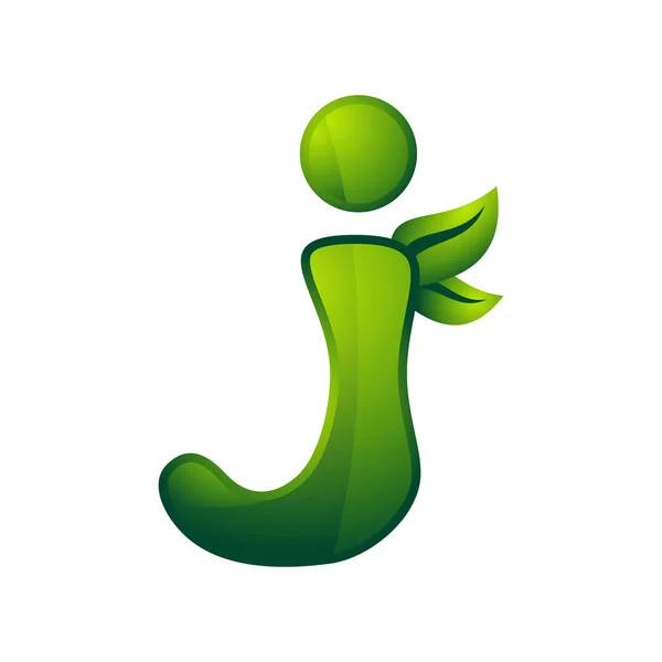 Harfi Doğal Simgesi Logo Vektör — Stok Vektör