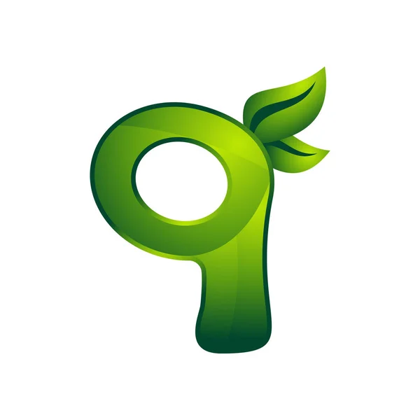 Lettre Icône Naturelle Logo Vecteur — Image vectorielle