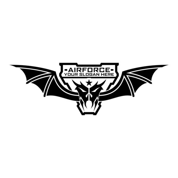Odznak Taktické Křídla Lebka Obrana Logo Design Šablony Pro Vojenské — Stockový vektor