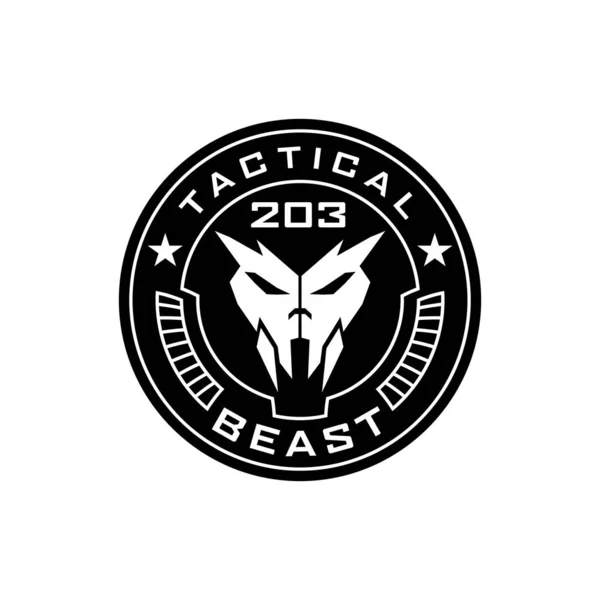 Tactical Skull Beast Logo Design Template Military Armory Tactical Gear — Stock Vector