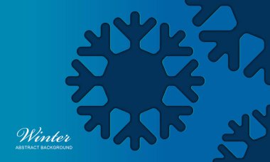Soyut Kış Kağıt Kesimi Arkaplan Vektör İllüstrasyon Şablonu Tasarımı