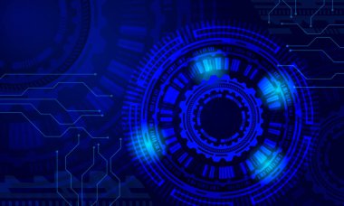 Fütürist çemberin tasviri Sanal Soyut Arkaplan Radyasyon Teknolojisi Fütüristik Dijital Devre Teknolojisi vektörü