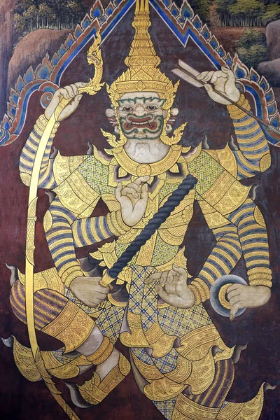 Ramayana Wat Pra Kaew, Bangkok, Tayland, Thailand, duvar resmi — Stok fotoğraf