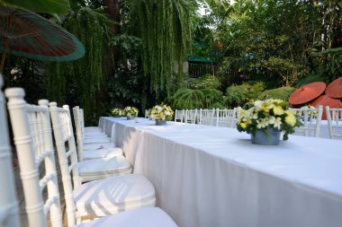 Beyaz masa sandalye ve whtie