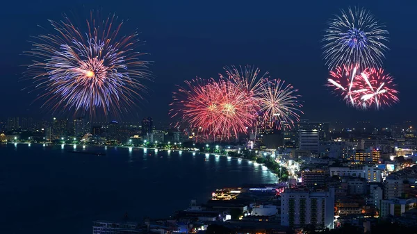 Pattaya city  firework — Stock Photo, Image