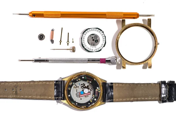 Починить часы и инструмент — стоковое фото