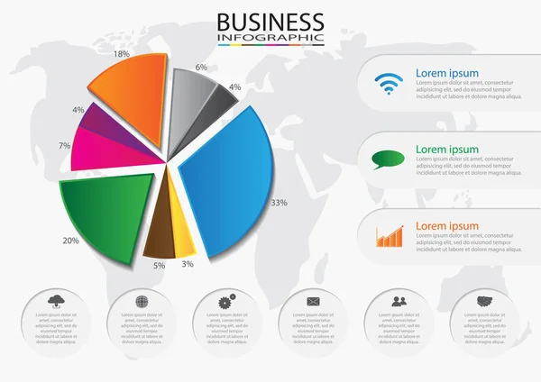 Infografía abstracta de la ilustración digital 3D. La ilustración vectorial se puede utilizar para la disposición del flujo de trabajo, diagrama, opciones de número, diseño web. Plantilla de ilustración vectorial para folleto y negocio . — Vector de stock