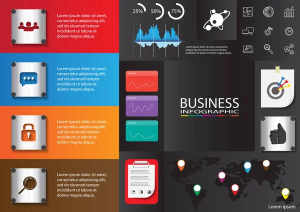 Infografía abstracta de la ilustración digital 3D. La ilustración vectorial se puede utilizar para la disposición del flujo de trabajo, diagrama, opciones de número, diseño web. Plantilla de ilustración vectorial para folleto y negocio . — Vector de stock