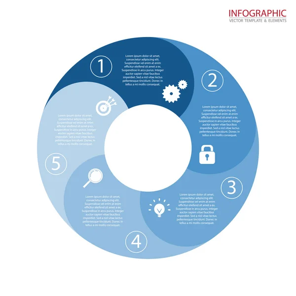 Ensemble d'infographies de flèches de cercle vectoriel. Modèle de diagramme, graphique, présentation et graphique. Concept d'entreprise avec options, pièces, étapes ou processus. Contexte abstrait . — Image vectorielle