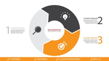 Vektör daire okları infographics ayarlayın. Diyagramı, grafik, sunum ve grafik şablonu. Seçenekler, parça, adımları ya da işlemler ile iş kavramı. Arka plan.