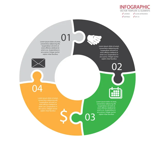 Набір інфографіки зі стрілками векторного кола. Шаблон для діаграми, графіку, презентації та діаграми. Бізнес-концепція з опціями, частинами, кроками або процесами. Абстрактний фон . — стоковий вектор