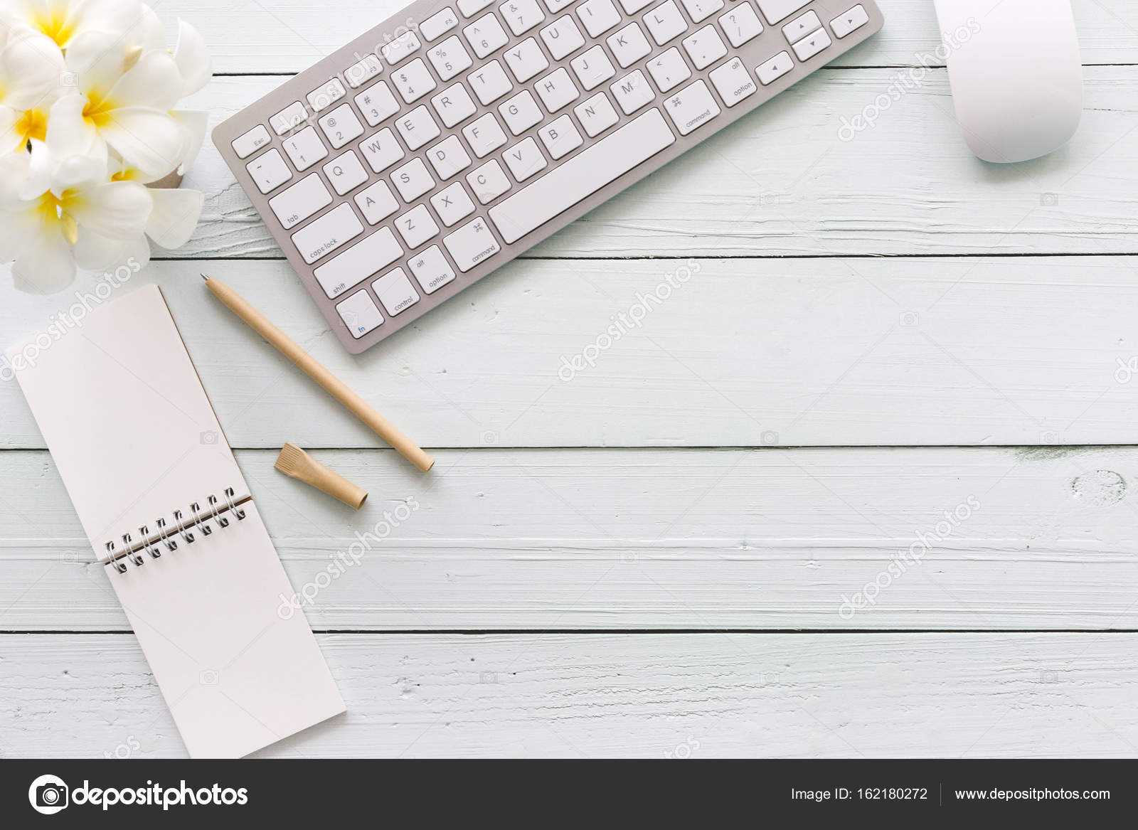 Modern White Office Desk Top Wood Table With Computer Laptop And Modern White Office Desk Top Wood Table With Computer Laptop And Other Supplies View
