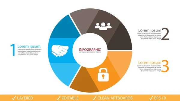 Vector círculo flechas infografías conjunto. Plantilla para diagrama — Vector de stock