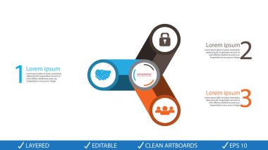 Vektör daire okları infographics ayarlayın. Diyagramı, gra için şablon