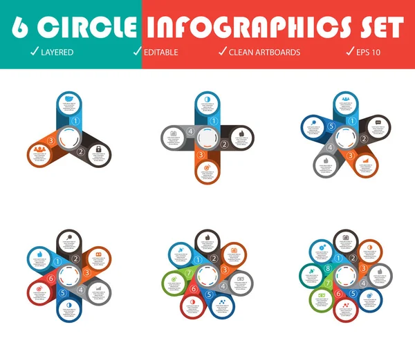 Setas de círculo vetorial para infográfico. Modelo para diagr ciclismo — Vetor de Stock