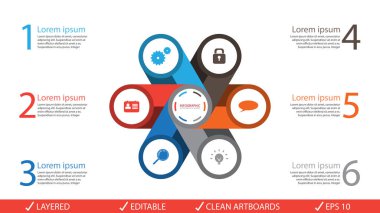 Vektör daire okları infographics ayarlayın. Diyagramı, gra için şablon