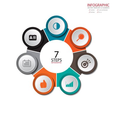 Vektör daire okları infographics ayarlayın. Diyagramı, gra için şablon