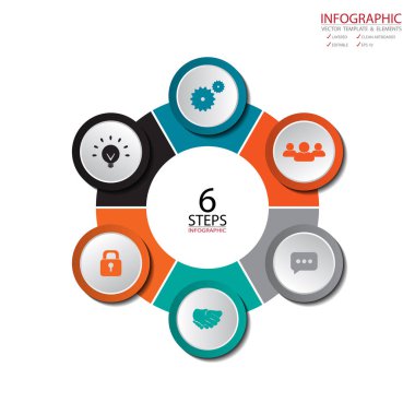 Vektör daire okları infographics ayarlayın. Diyagramı, gra için şablon