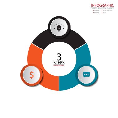 Vektör daire okları infographics ayarlayın. Diyagramı, gra için şablon