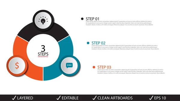 Vector círculo flechas infografías conjunto. Plantilla para diagrama, gra — Vector de stock