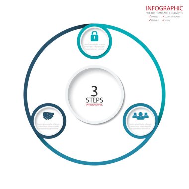 Vektör daire okları infographics ayarlayın. Diyagramı, gra için şablon