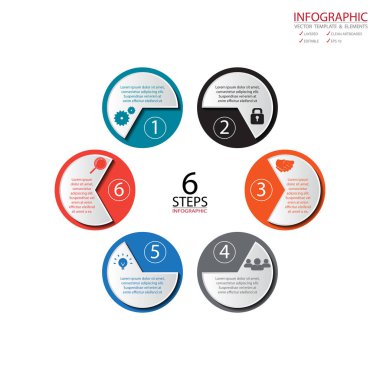 Vektör daire okları infographics ayarlayın. Diyagramı, gra için şablon
