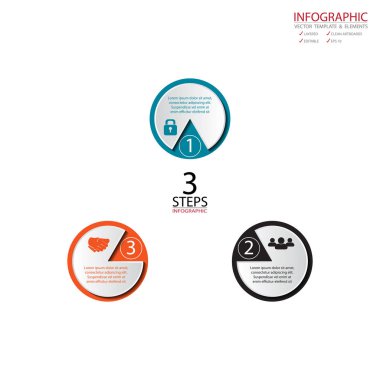 Vektör daire okları infographics ayarlayın. Diyagramı, gra için şablon