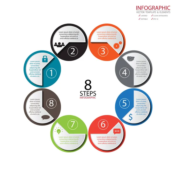 Vektör daire okları infographics ayarlayın. Diyagramı, gra için şablon