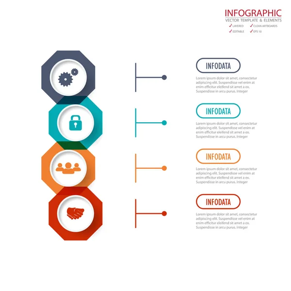 Vector círculo flechas infografías conjunto. Elemento infografía, temp — Vector de stock