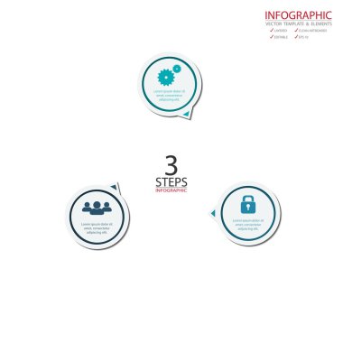 Vektör daire okları infographics ayarlayın. Öğe Infographic, geçici