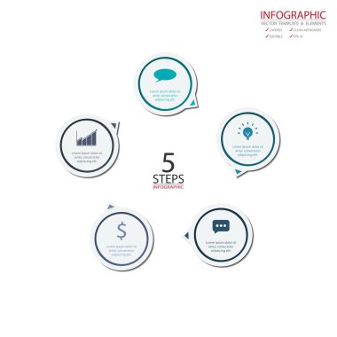 Vektör daire okları infographics ayarlayın. Öğe Infographic, geçici