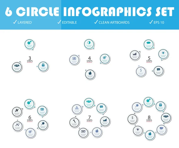 Vector cirkel pijlen voor de infographic. Sjabloon voor fietsen diagr — Stockvector