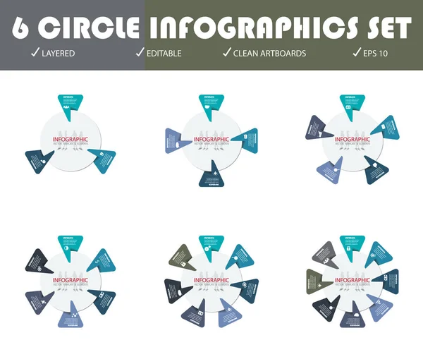 Vector cirkel pijlen voor de infographic. Sjabloon voor fietsen diagr — Stockvector