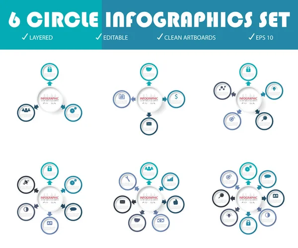 Setas de círculo vetorial para infográfico. Modelo para diagr ciclismo — Vetor de Stock